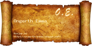 Ongerth Emma névjegykártya